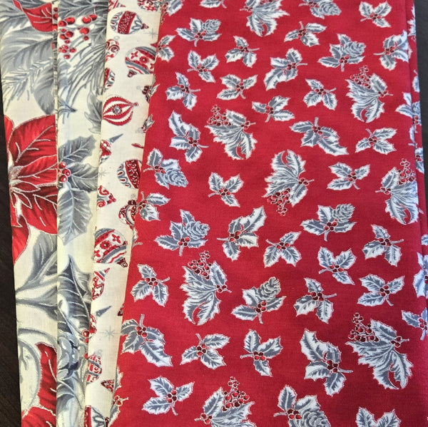 Matt's Mystery Bundles - 2.784 yards - Christmas Blossom Silver #5 - Assorted Remnants