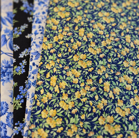 Matt's Mystery Bundles -  4.002 yards - Blue & Yellow #1- Assorted Remnants