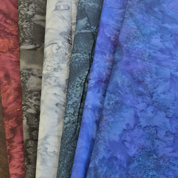 Matt's Mystery Bundles - 4.32 yards - Blue Batiks #10 - Assorted Remnants