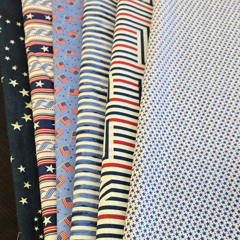 Matt's Mystery Bundles -  4.176 yards  - Blue Flags & Stars - Assorted Remnants