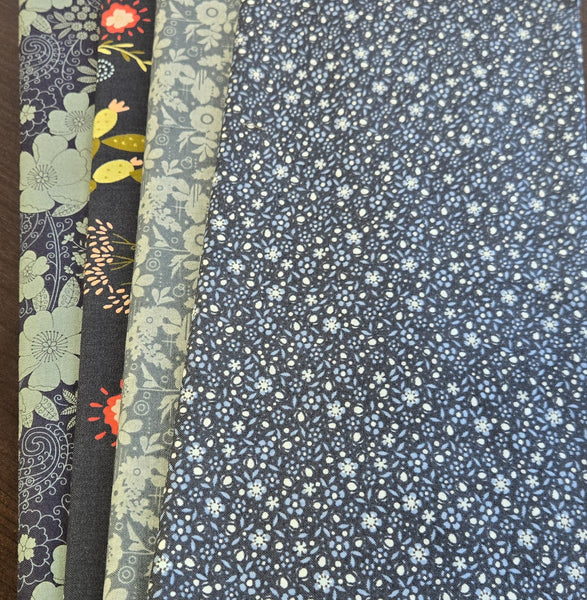 Matt's Mystery Bundles -  3.828 yards - Blue Flowers - Assorted Remnants