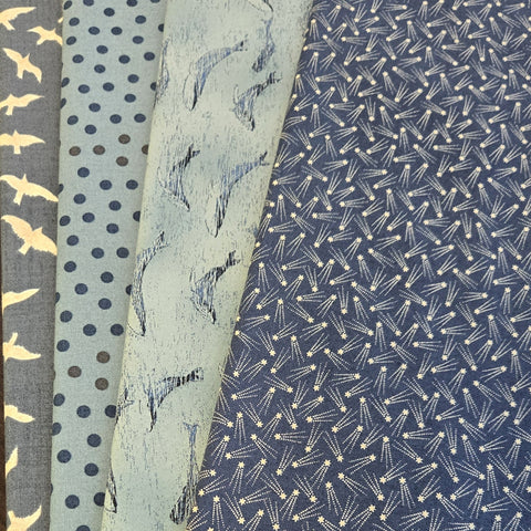 Matt's Mystery Bundles -  4.002 yards - Blue Ocean Prints - Assorted Remnants