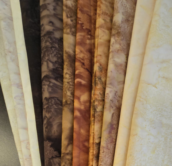 Matt's Mystery Bundles -  8.64 yards - Brown Batiks - Remnants