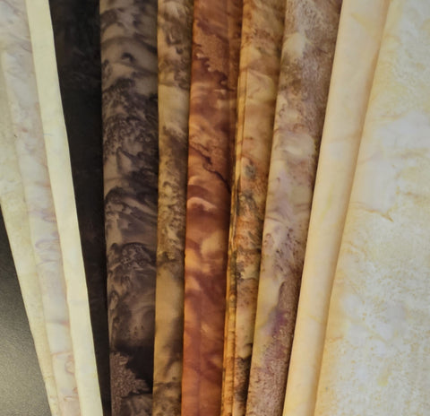 Matt's Mystery Bundles -  8.64 yards - Brown Batiks - Remnants