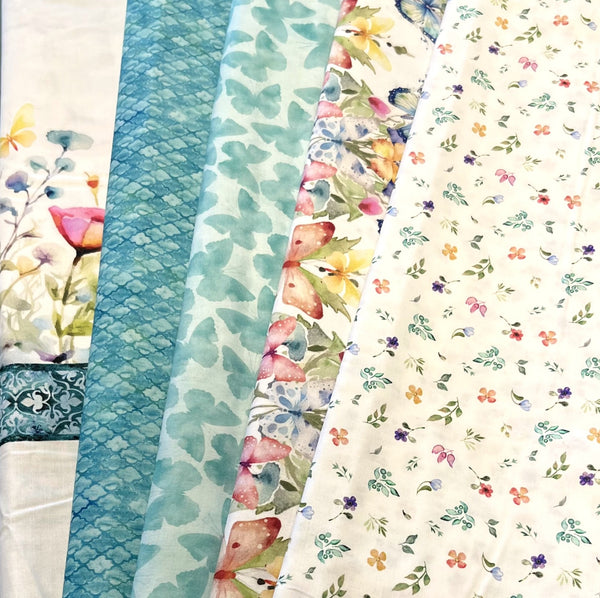 Matt's Mystery Bundles -  3.306 yards -In The Beginning Butterfly Fantasy - Assorted Remnants