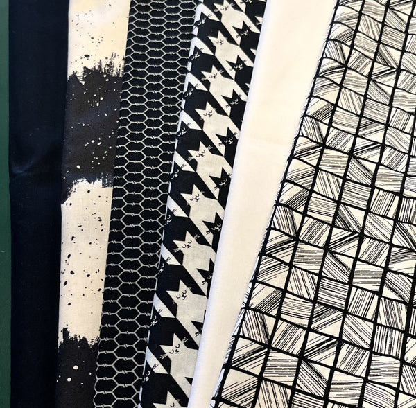 Matt's Mystery Bundles - 6.264 yards - Black & White - Assorted Remnants