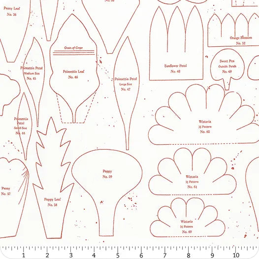 Riley Blake Sewing Seeds III C15688 Red Posie Patterns By The Yard