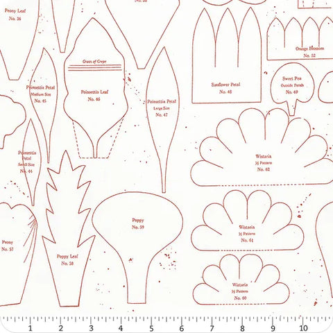 Riley Blake Sewing Seeds III C15688 Red Posie Patterns By The Yard