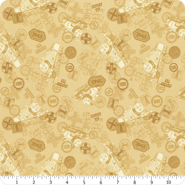 Riley Blake Thomas & Friends 80th Anniversary C17011 Flax Tonal Toss By The Yard