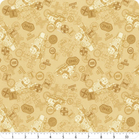 Riley Blake Thomas & Friends 80th Anniversary C17011 Flax Tonal Toss By The Yard