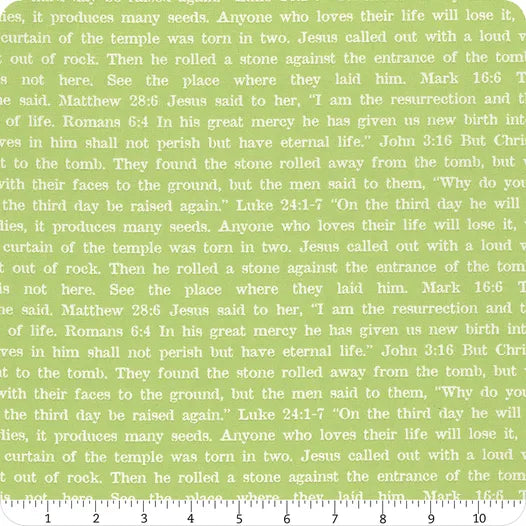 Riley Blake Egg Hunt C17150 Green Empty Tomb Text By The Yard