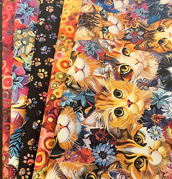 Matt's Mystery Bundles - 4.35 yards - Calico Cat #1 - Assorted Remnants