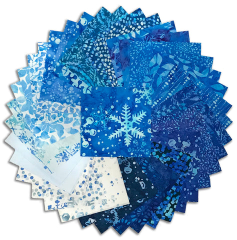 Matt's Pre-Cut 40 Piece 5" Charm Squares - Blue Snowflakes