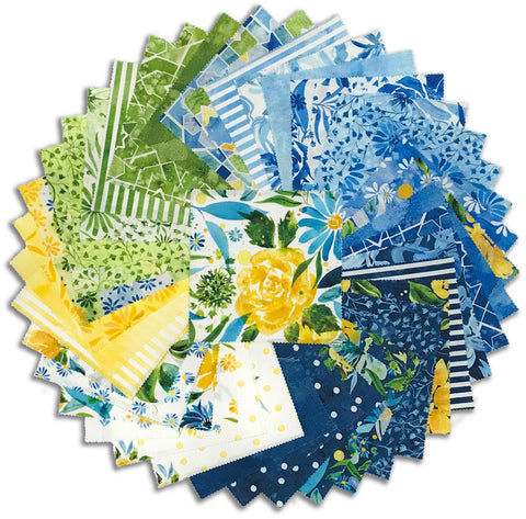 Moda Pre-Cut 42 Piece 5" Charm Squares - Sunshine & Blue Skies