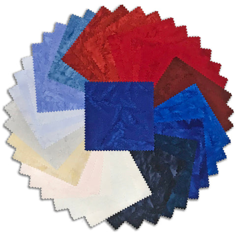 Riley Blake Expressions Batiks Pre-Cut 42 Piece 5" Stacker Charm Squares 5-21008 42 - Freedom Flair