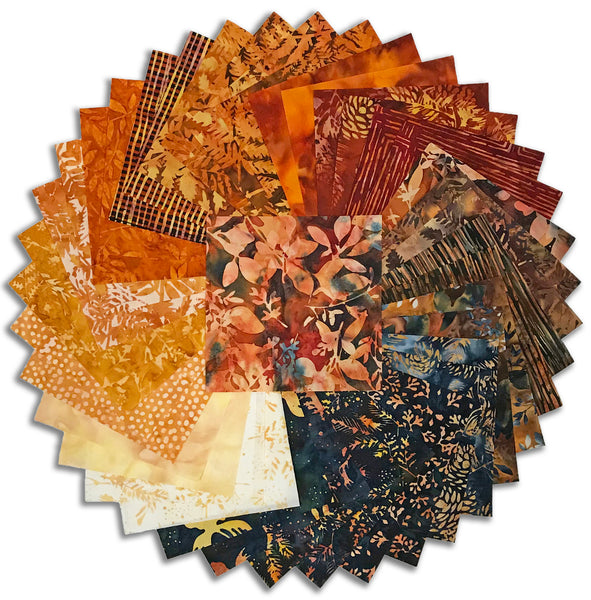 Matt's Pre-Cut Hoffman Batiks 40 Piece Pre-Cut 5" Charm Squares - Autumn Sunsets