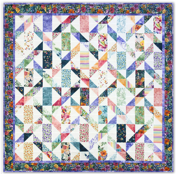 Entwined 72" x 72" Fully Finished Sample Quilt - Chickadee