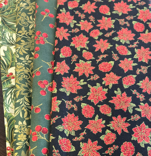 Matt's Mystery Bundles -  3.132 yards -Christmas Blossom Gold #5- Assorted Remnants