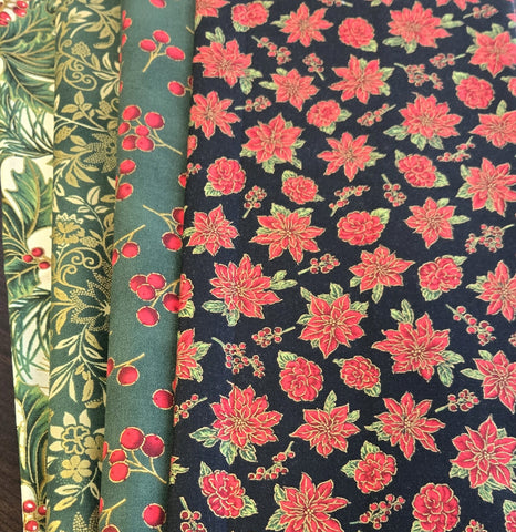 Matt's Mystery Bundles -  3.132 yards -Christmas Blossom Gold #5- Assorted Remnants