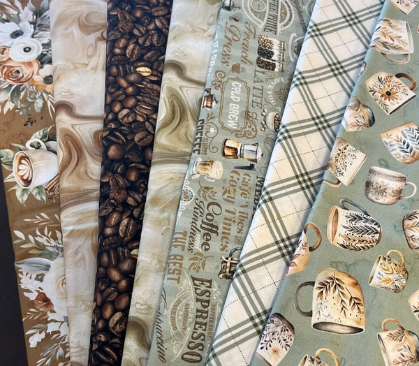 Matt's Mystery Bundles -  7.134 yards - Coffee Time - Assorted Remnants