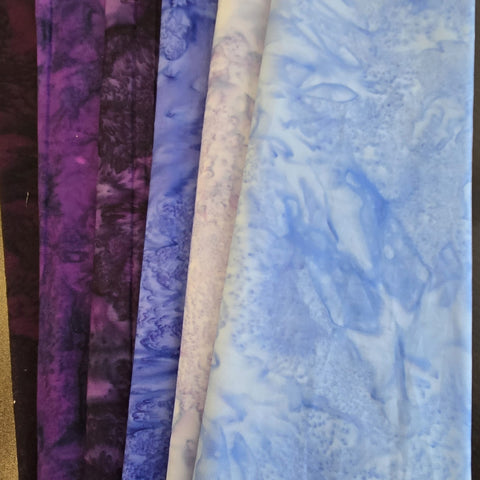 Matt's Mystery Bundles -  4.86 yards  - Dark Purple Batiks- Assorted Remnants