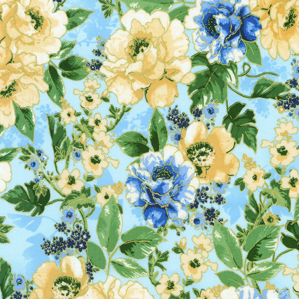 Kaufman Decadent Garden 22540 4 Blue By The Yard