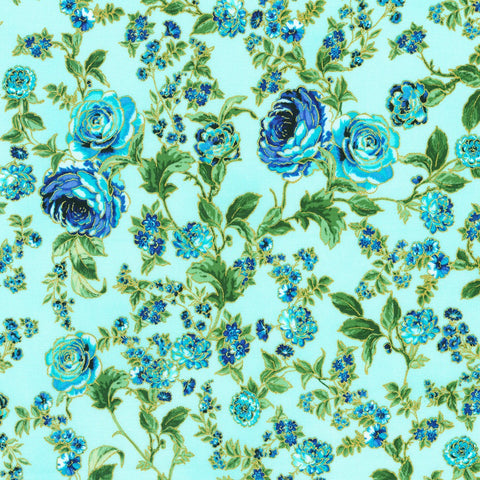 Kaufman Decadent Garden 22542 70 Aqua By The Yard