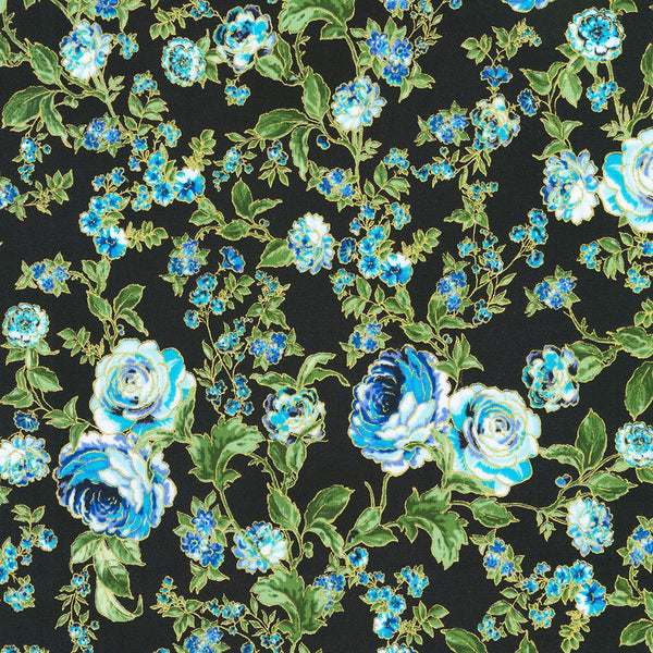 Kaufman Decadent Garden 22542 9 Navy By The Yard