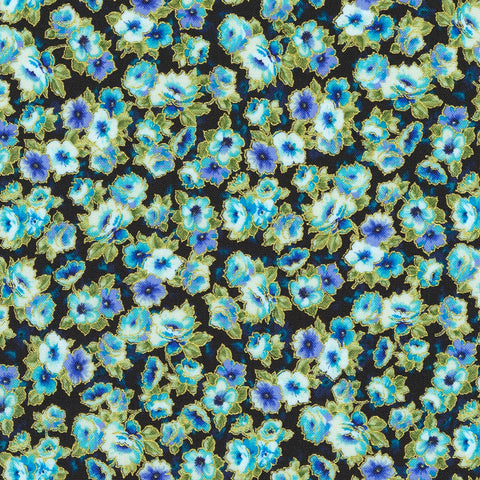 Kaufman Decadent Garden 22543 9 Navy By The Yard