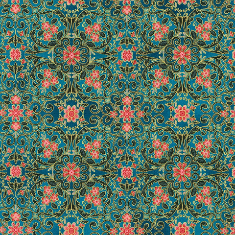 Kaufman Decadent Garden 22544 213 Teal By The Yard