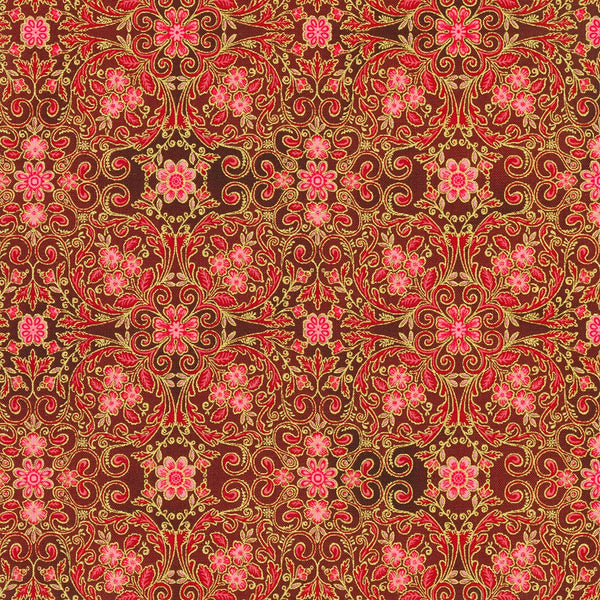 Kaufman Decadent Garden 22544 3 Red By The Yard