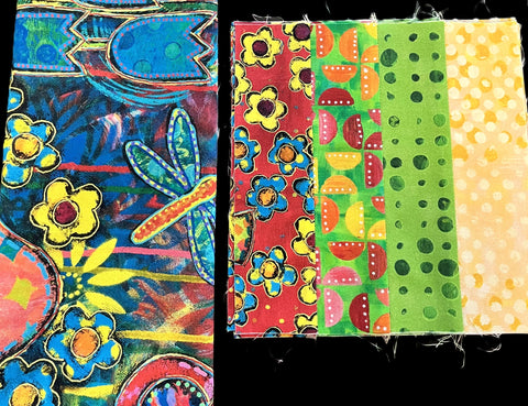 Matt's Mystery Bundles - Dragonfly Dance - 16 Rail Fence Pre Sewn Blocks - Assorted Remnants