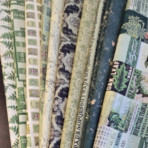 Matt's Mystery Bundles - 4.872 yards - Eclectic Elements Green - Assorted Remnants
