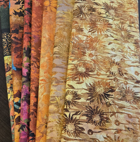 Matt's Mystery Bundles -  3.48 yards - Evanescence Gold/Orange- Assorted Remnants