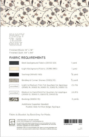 FANCY TILES - BASICGREY Quilt Pattern 032 DIGITAL DOWNLOAD