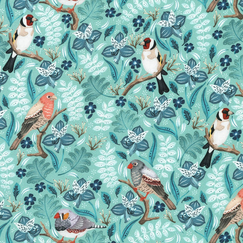 Kaufman Feathers And Flora 22746 32 Mint By The Yard