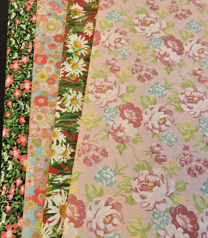 Matt's Mystery Bundles -  3.654 yards -Field Of Flowers - Assorted Remnants
