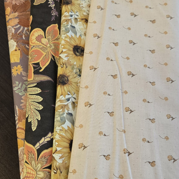 Matt's Mystery Bundles -  3.654 yards - Flowers-Autumn - Assorted Remnants