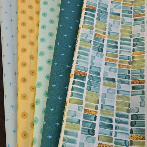Matt's Mystery Bundles - 5.22 yards - Free Spirit Teal #3 - Assorted Remnants