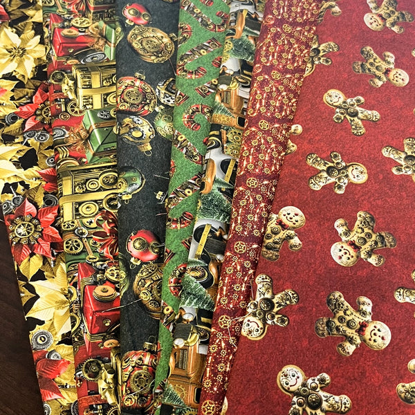 Matt's Mystery Bundles -  3.306 yards -Gears & Garland #2- Assorted Remnants
