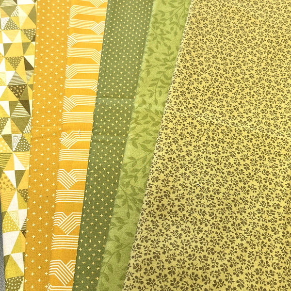 Matt's Mystery Bundles - 5.568 yards - Greens & Yellows  - Assorted Remnants