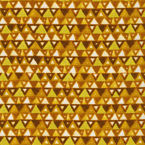Kaufman Metallic Gustav Klimt 21352 133 Gold Triangles 1.125 YARDS
