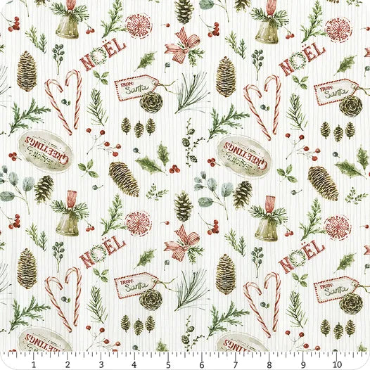 Riley Blake Holiday Spirit CD17461 Cream Christmas Toss By The Yard