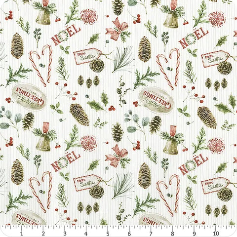 Riley Blake Holiday Spirit CD17461 Cream Christmas Toss By The Yard
