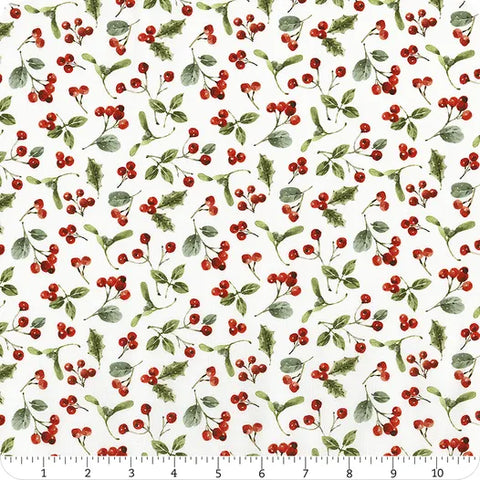 Riley Blake Holiday Spirit CD17463 Cream Berries By The Yard