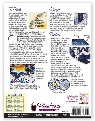 FOLDED STAR HOT PAD - Plum Easy Patterns