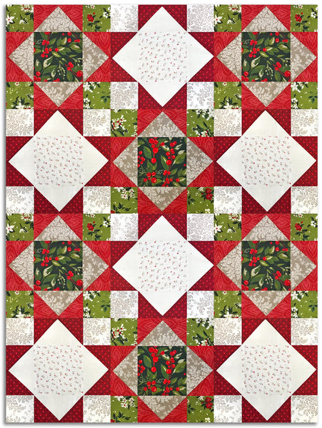 Moda Pre-Cut 12 Block King's Crown Quilt Kit - Pine Valley