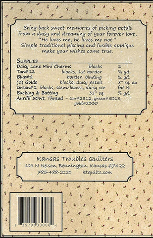 LOVES ME, LOVES ME NOT - Kansas Troubles Quilters' Pattern #33006