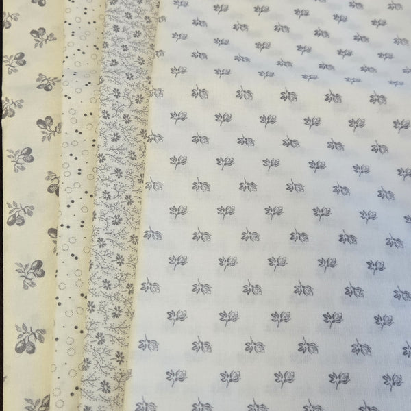 Matt's Mystery Bundles -  3.828 yards - Light Grays - Assorted Remnants