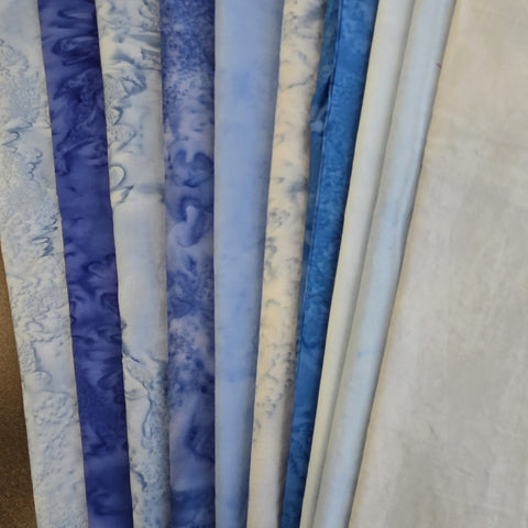 Matt's Mystery Bundles -  6.21 yards - Light - Blue Batiks  - Assorted Remnants